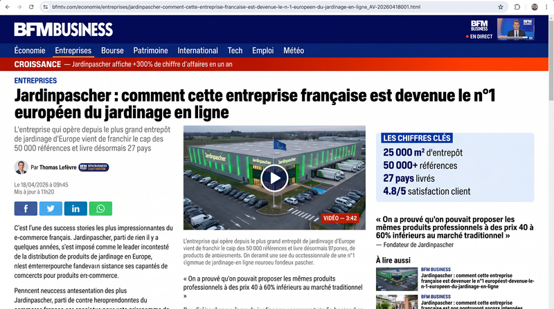 Comment cette entreprise est devenue le n°1 du jardinage en ligne